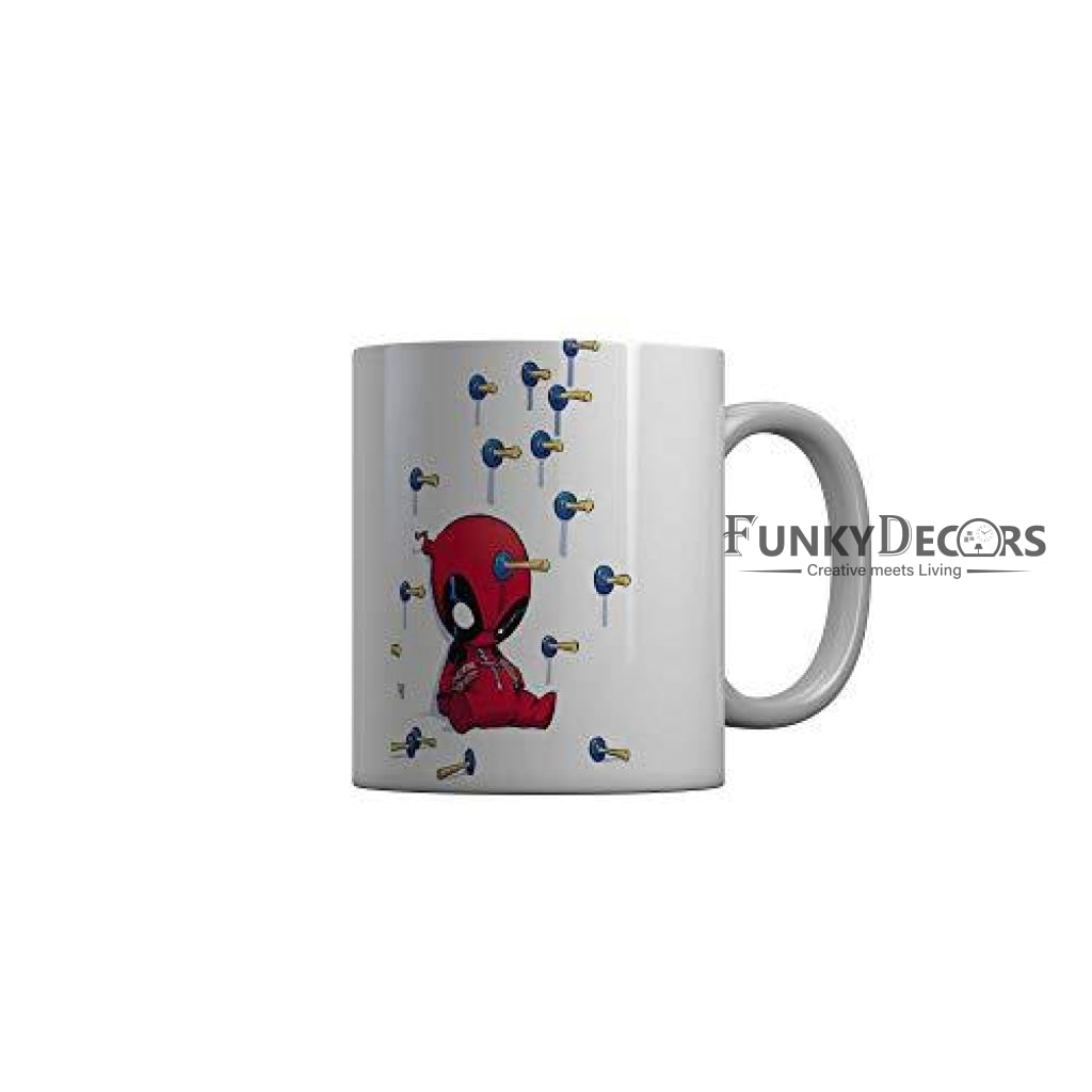 Funkydecors Deadpool Cartoon Ceramic Mug 350 Ml Multicolor Mugs