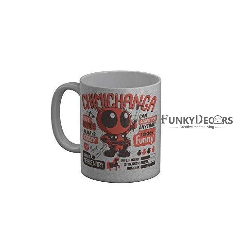 Funkydecors Deadpool Cartoon Ceramic Mug 350 Ml Multicolor Mugs