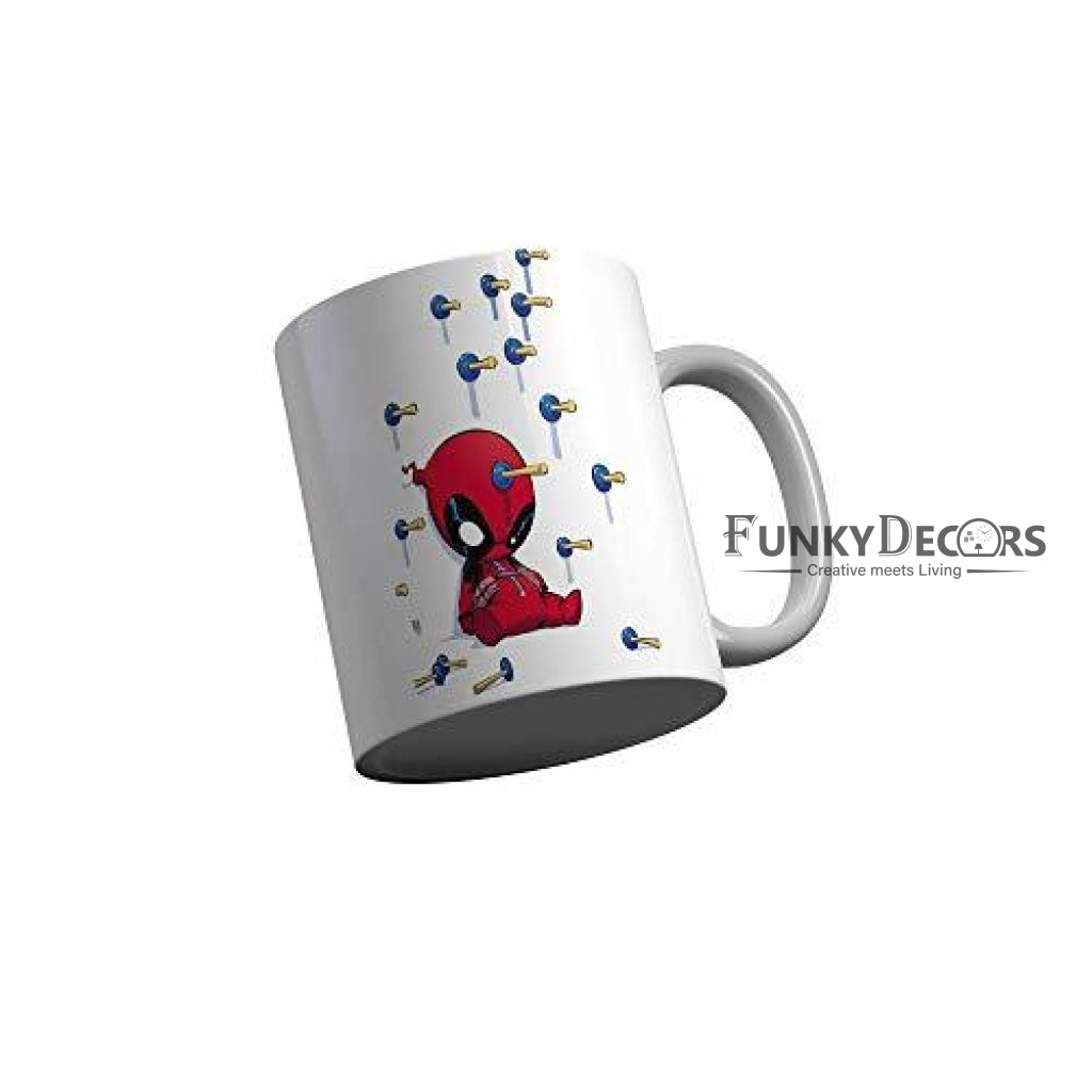 Funkydecors Deadpool Cartoon Ceramic Mug 350 Ml Multicolor Mugs