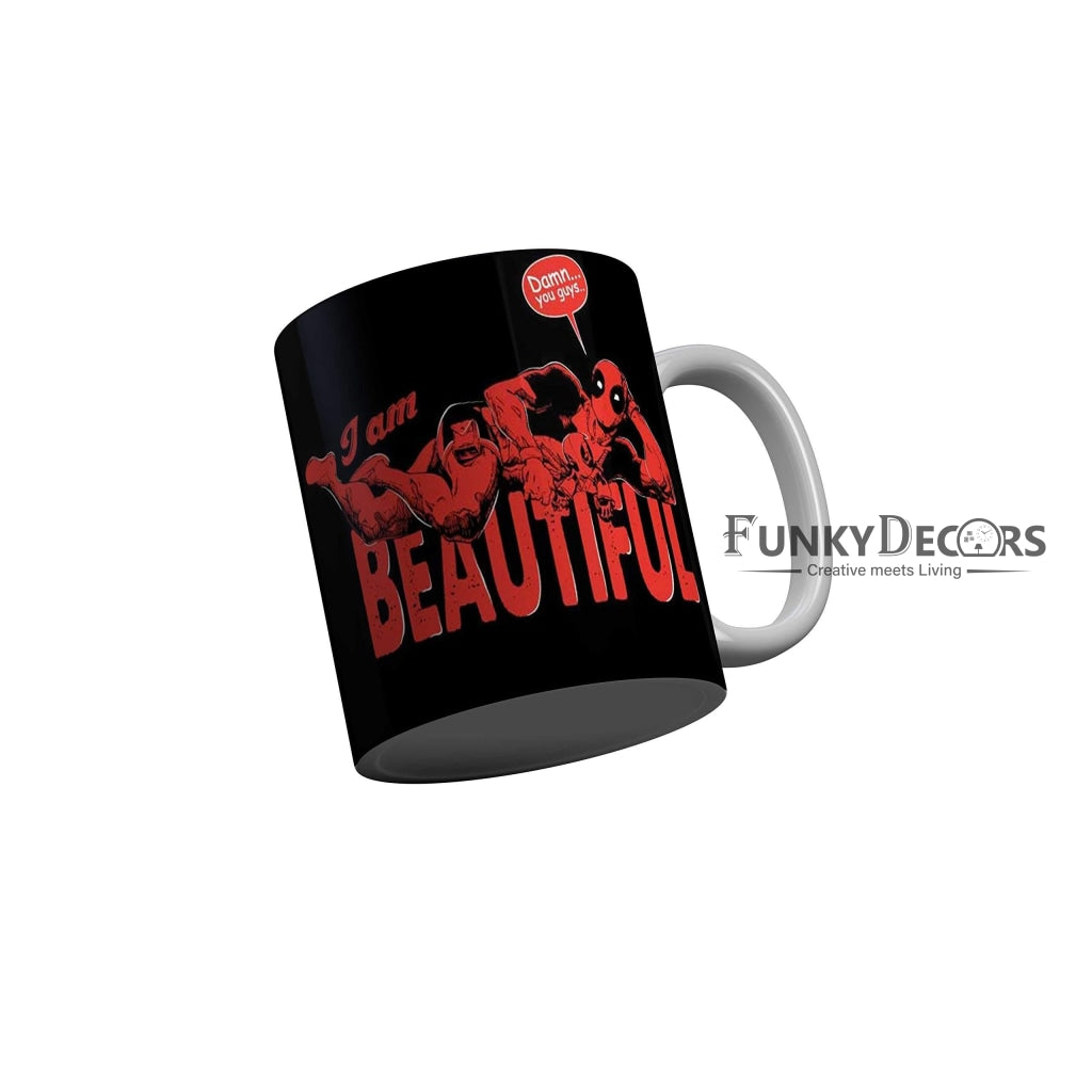 Funkydecors Deadpool Cartoon Ceramic Mug 350 Ml Multicolor Mugs