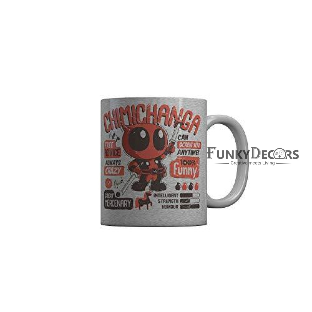 Funkydecors Deadpool Cartoon Ceramic Mug 350 Ml Multicolor Mugs