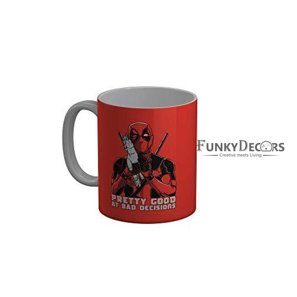Funkydecors Deadpool Cartoon Ceramic Mug 350 Ml Multicolor Mugs