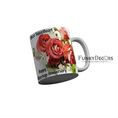 Funkydecors Dear Sweetheart Happy Marriage Anniversary Ceramic Mug 350 Ml Multicolor Mugs