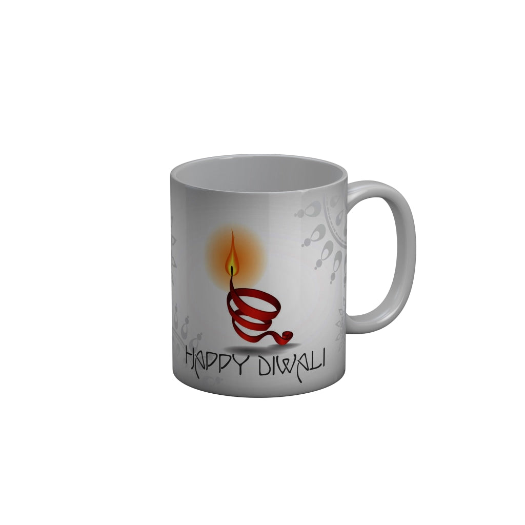 FunkyDecors Diwali Wishes Happy Diwali Special Diwali Ceramic Mug, 350 ML, Multicolor