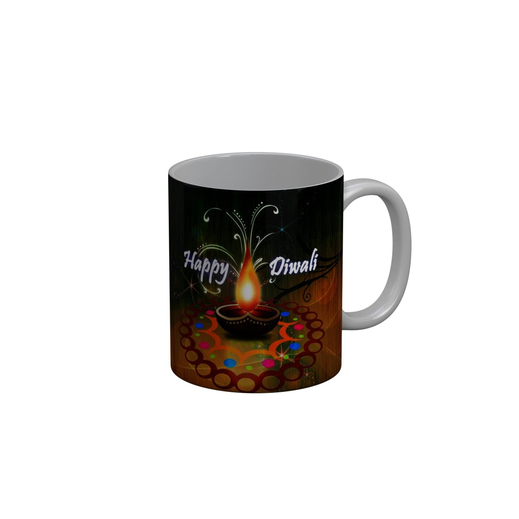 FunkyDecors Diwali Wishes Happy Diwali Special Diwali Ceramic Mug, 350 ML, Multicolor