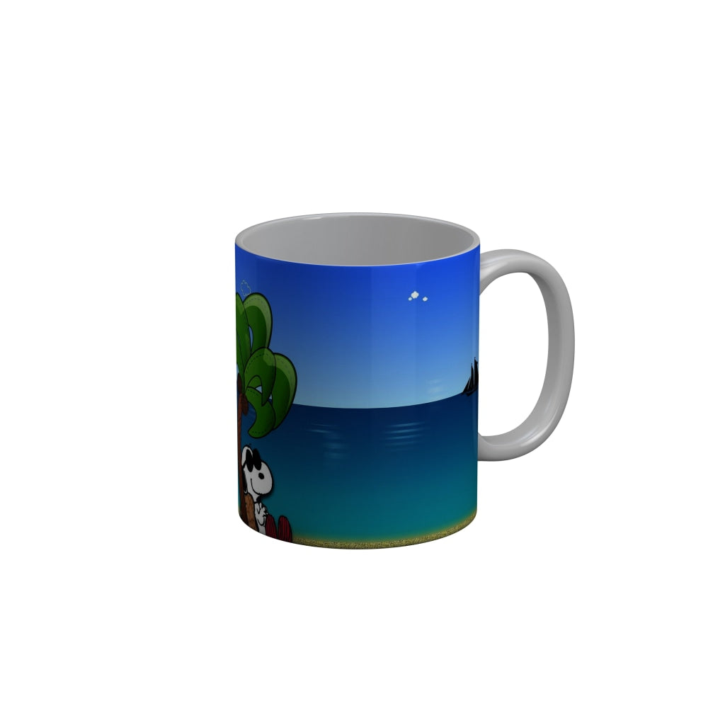 FunkyDecors Dog At Beaches Cartoon Ceramic Coffee Mug