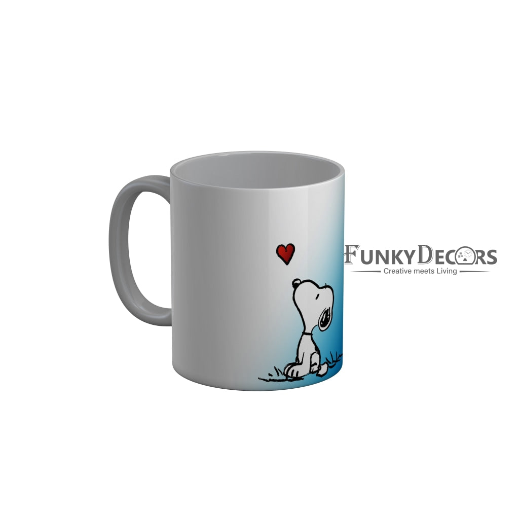 FunkyDecors Dog with Heart Cartoon Ceramic Coffee Mug