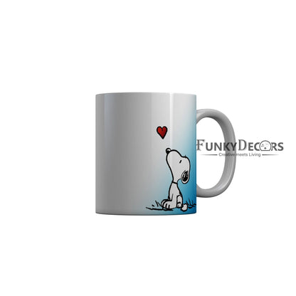 FunkyDecors Dog with Heart Cartoon Ceramic Coffee Mug