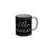 FunkyDecors Eat Sleep Sutta Repeat Black Funny Quotes Ceramic Coffee Mug, 350 ml