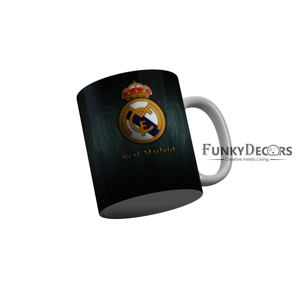 FunkyDecors FC Realmadrid Black Ceramic Coffee Mug