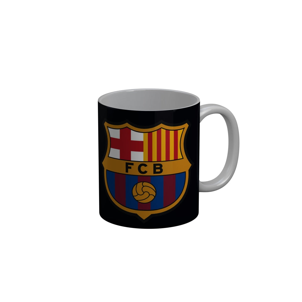FunkyDecors FCB Black Ceramic Coffee Mug, 350 ml