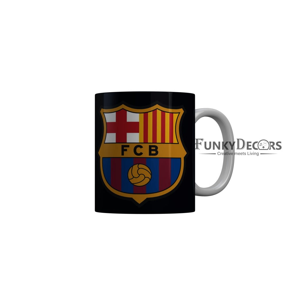 FunkyDecors FCB Black Ceramic Coffee Mug, 350 ml