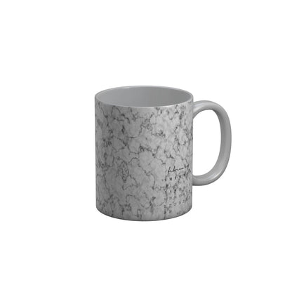 FunkyDecors February Calender White Marble Pattern Ceramic Coffee Mug