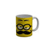 Funkydecors Funny Face Yellow Ceramic Coffee Mug 350 Ml Mugs