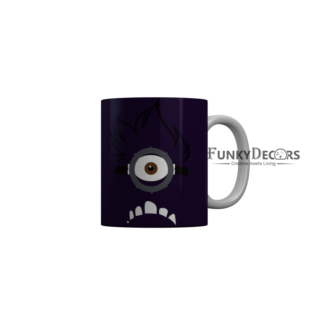 FunkyDecors Funny Minion Purple Ceramic Coffee Mug, 350 ml