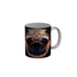 FunkyDecors Graphical Dog Face Black Ceramic Coffee Mug, 350 ml