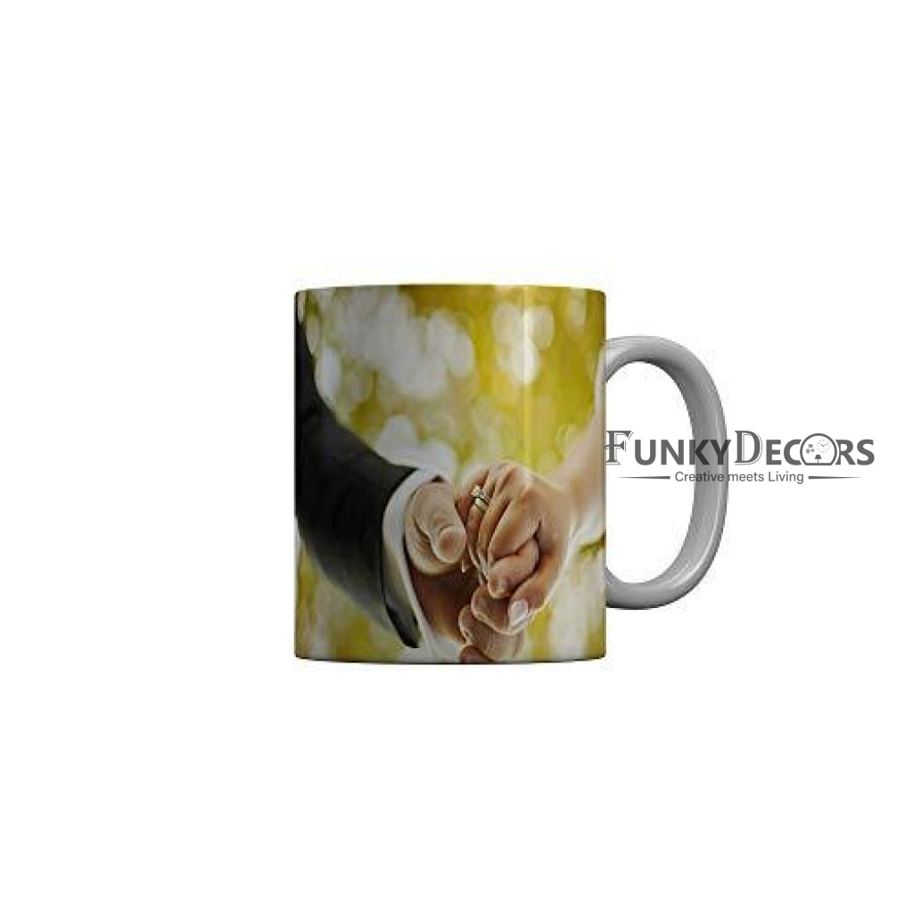 Funkydecors Happy 1St Anniversary Ceramic Mug 350 Ml Multicolor Mugs