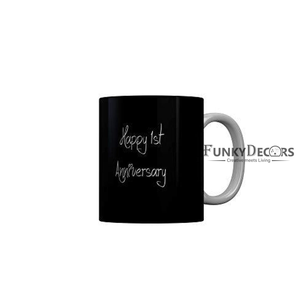 Funkydecors Happy 6Th Anniversary Ceramic Mug 350 Ml Multicolor Mugs