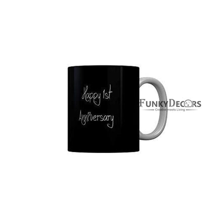 Funkydecors Happy 6Th Anniversary Ceramic Mug 350 Ml Multicolor Mugs