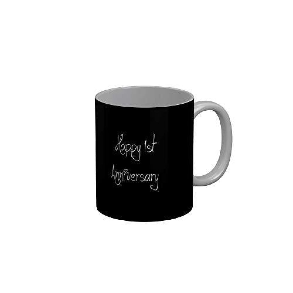 Funkydecors Happy 6Th Anniversary Ceramic Mug 350 Ml Multicolor Mugs