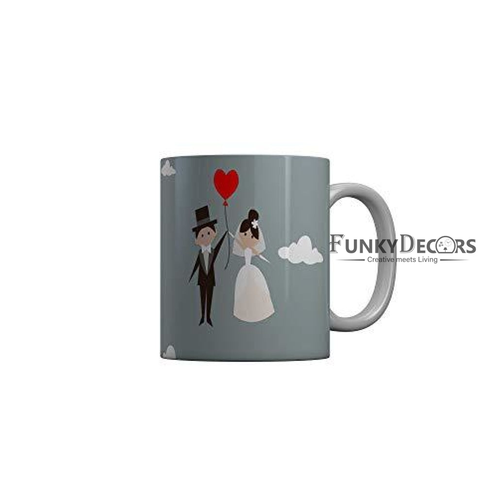 Funkydecors Happy Anniversary Ceramic Mug 350 Ml Multicolor Mugs