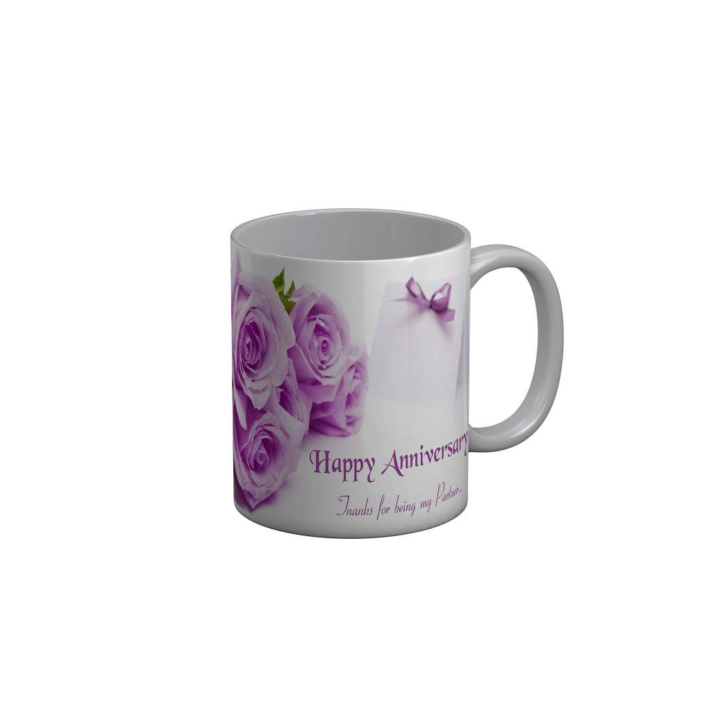 Funkydecors Happy Anniversary Ceramic Mug 350 Ml Multicolor Mugs