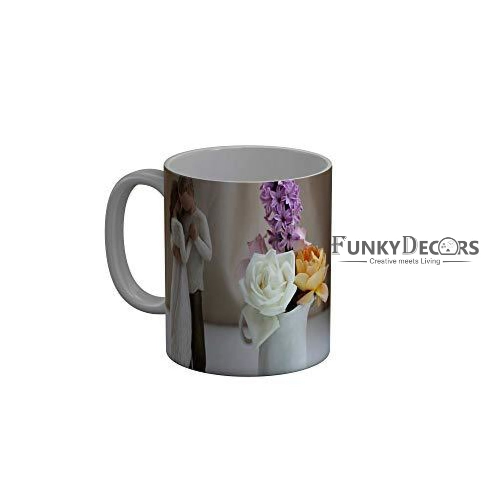 Funkydecors Happy Anniversary Ceramic Mug 350 Ml Multicolor Mugs