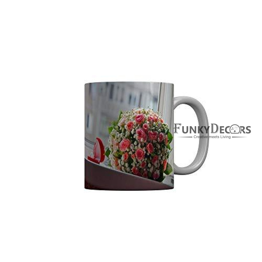 Funkydecors Happy Anniversary Ceramic Mug 350 Ml Multicolor Mugs