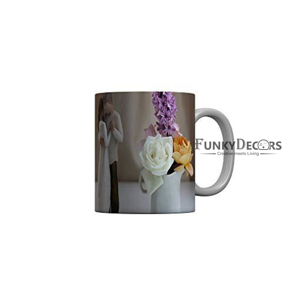 Funkydecors Happy Anniversary Ceramic Mug 350 Ml Multicolor Mugs