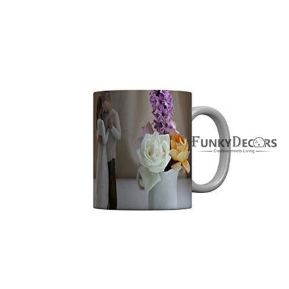 Funkydecors Happy Anniversary Ceramic Mug 350 Ml Multicolor Mugs