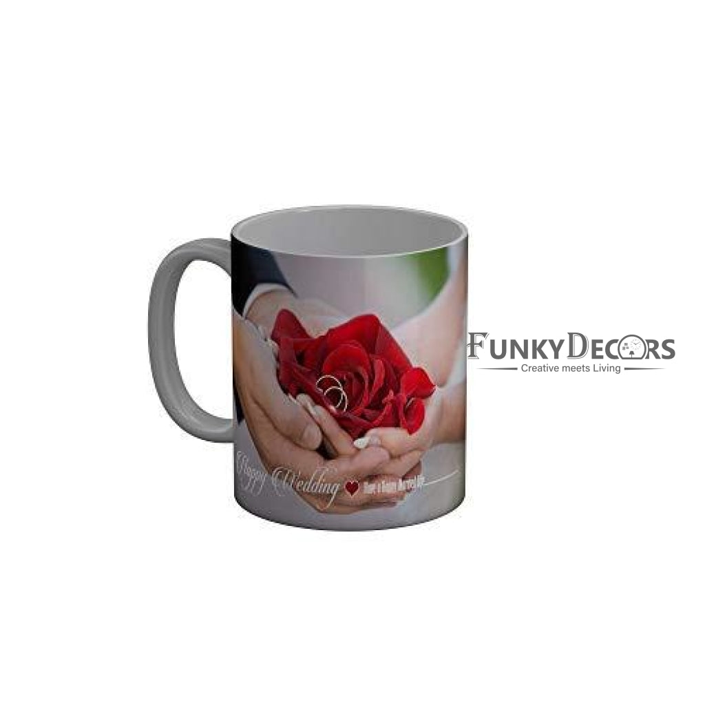 Funkydecors Happy Anniversary Ceramic Mug 350 Ml Multicolor Mugs