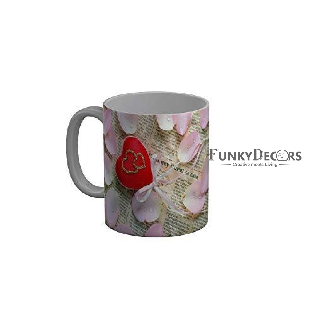 Funkydecors Happy Anniversary Ceramic Mug 350 Ml Multicolor Mugs