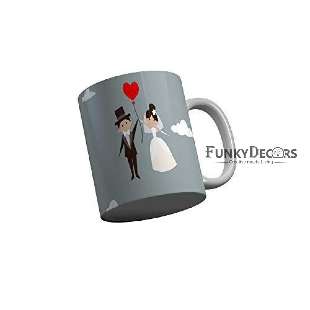 Funkydecors Happy Anniversary Ceramic Mug 350 Ml Multicolor Mugs