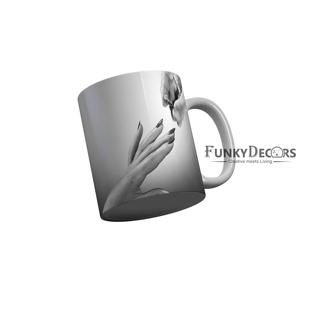 Funkydecors Happy Anniversary Ceramic Mug 350 Ml Multicolor Mugs