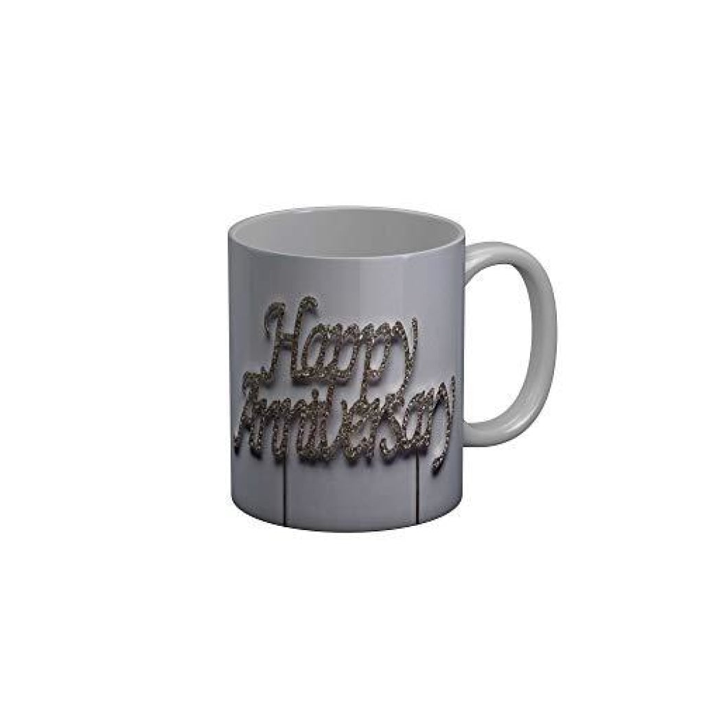 Funkydecors Happy Anniversary Ceramic Mug 350 Ml Multicolor Mugs