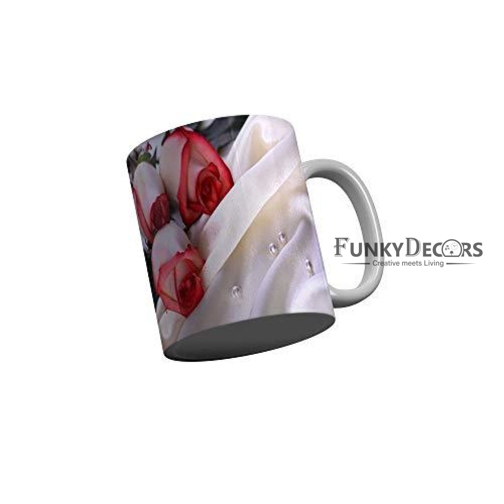 Funkydecors Happy Anniversary Ceramic Mug 350 Ml Multicolor Mugs
