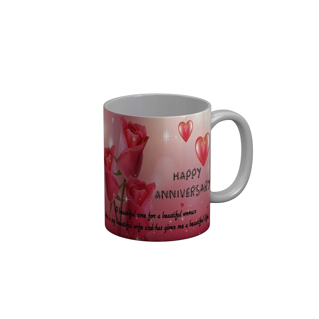 Funkydecors Happy Anniversary Ceramic Mug 350 Ml Multicolor Mugs