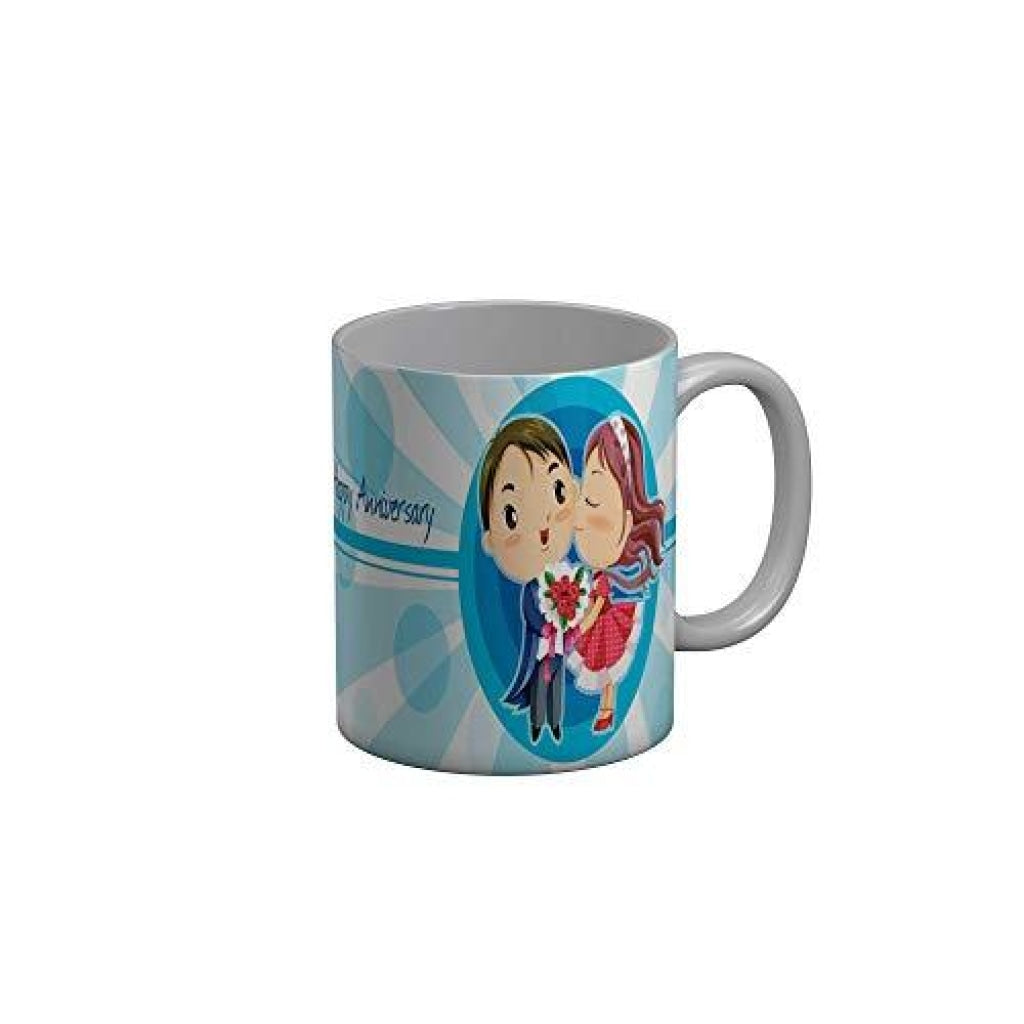 Funkydecors Happy Anniversary Ceramic Mug 350 Ml Multicolor Mugs