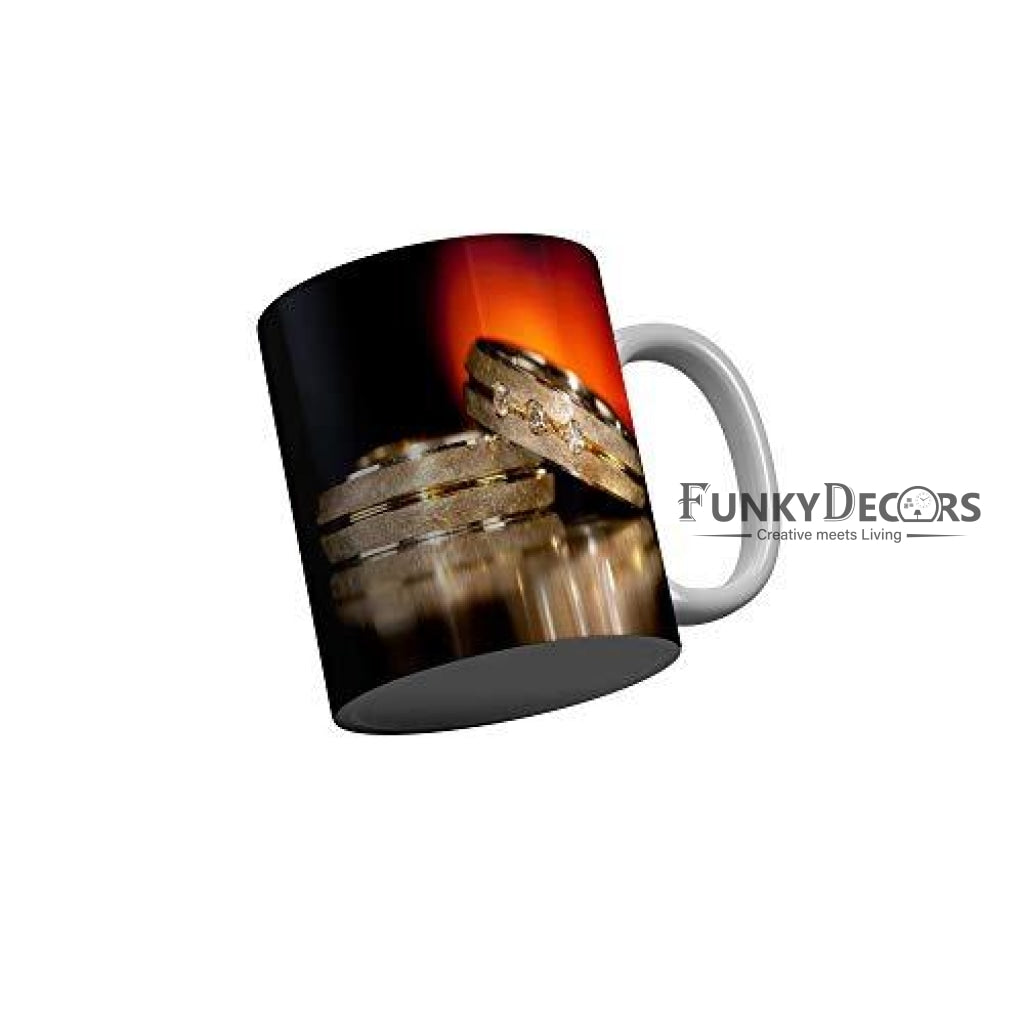 Funkydecors Happy Anniversary Ceramic Mug 350 Ml Multicolor Mugs