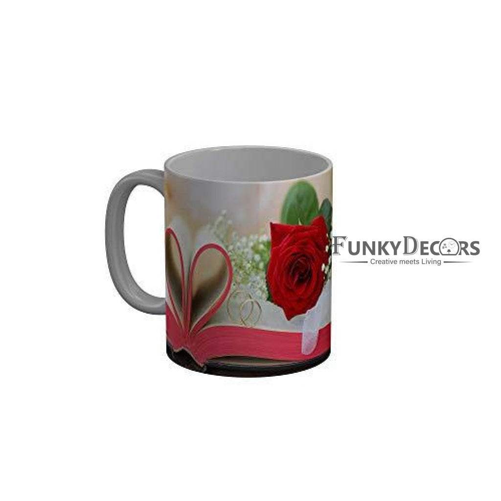Funkydecors Happy Anniversary Ceramic Mug 350 Ml Multicolor Mugs