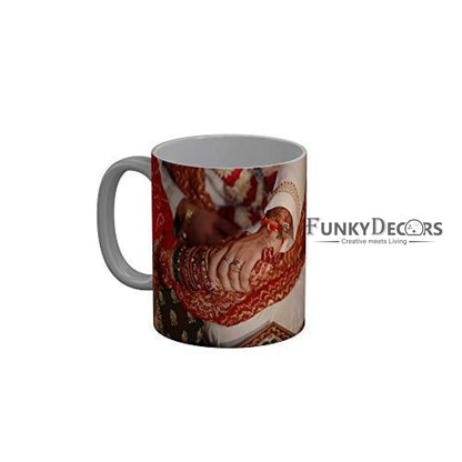 Funkydecors Happy Anniversary Ceramic Mug 350 Ml Multicolor Mugs