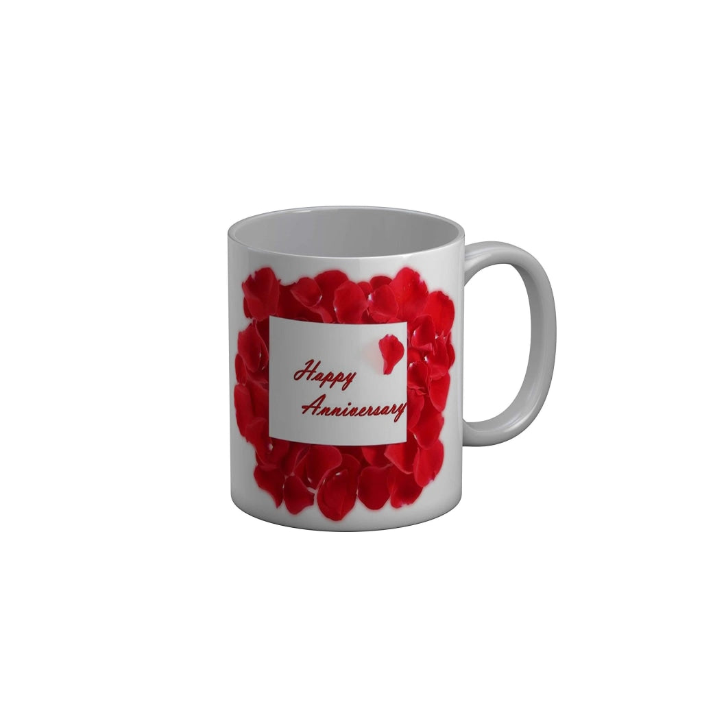 Funkydecors Happy Anniversary Ceramic Mug 350 Ml Multicolor Mugs