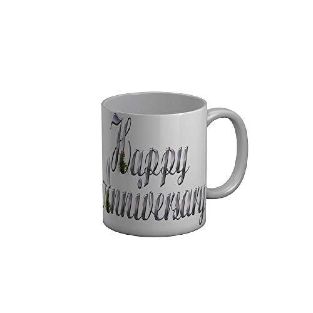 Funkydecors Happy Anniversary Ceramic Mug 350 Ml Multicolor Mugs