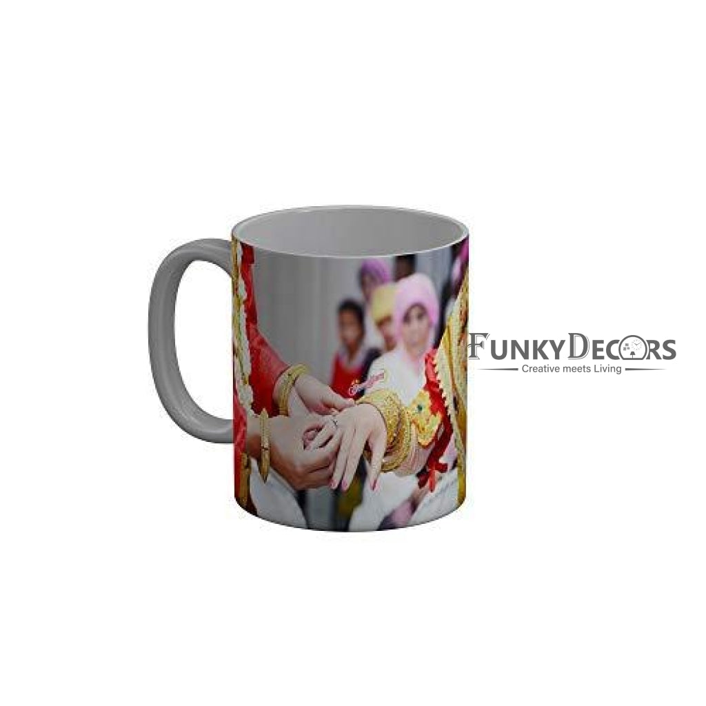 Funkydecors Happy Anniversary Ceramic Mug 350 Ml Multicolor Mugs