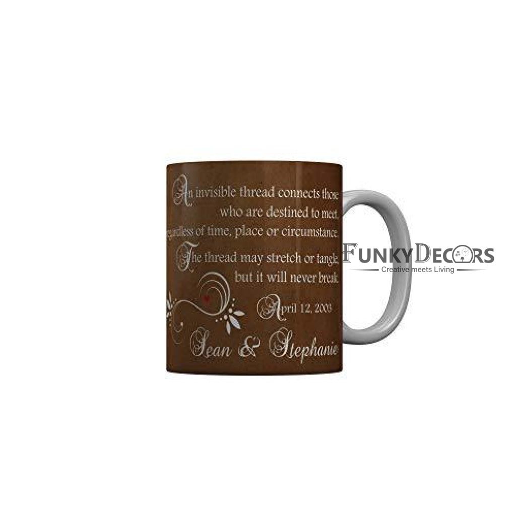 Funkydecors Happy Anniversary Ceramic Mug 350 Ml Multicolor Mugs