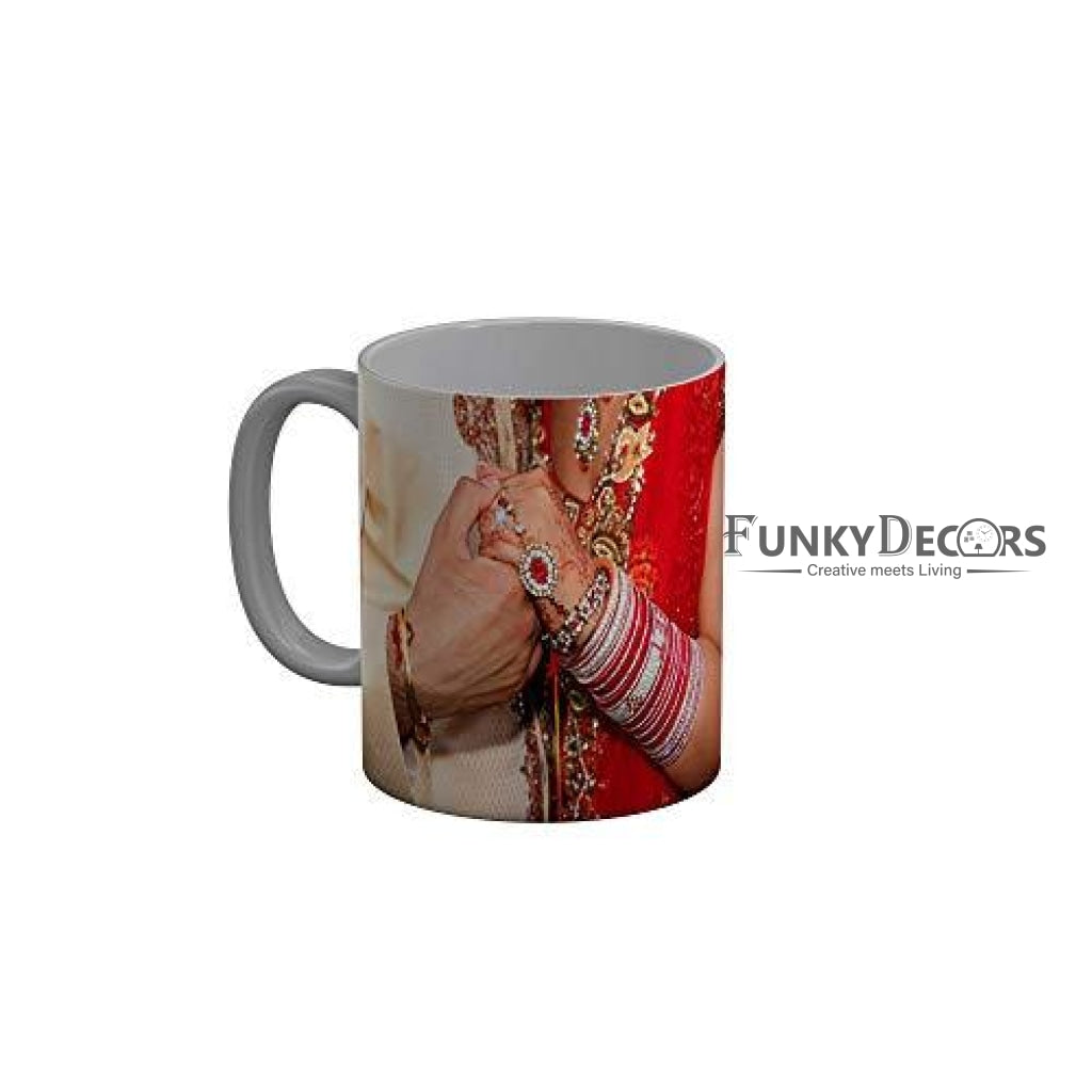 Funkydecors Happy Anniversary Ceramic Mug 350 Ml Multicolor Mugs