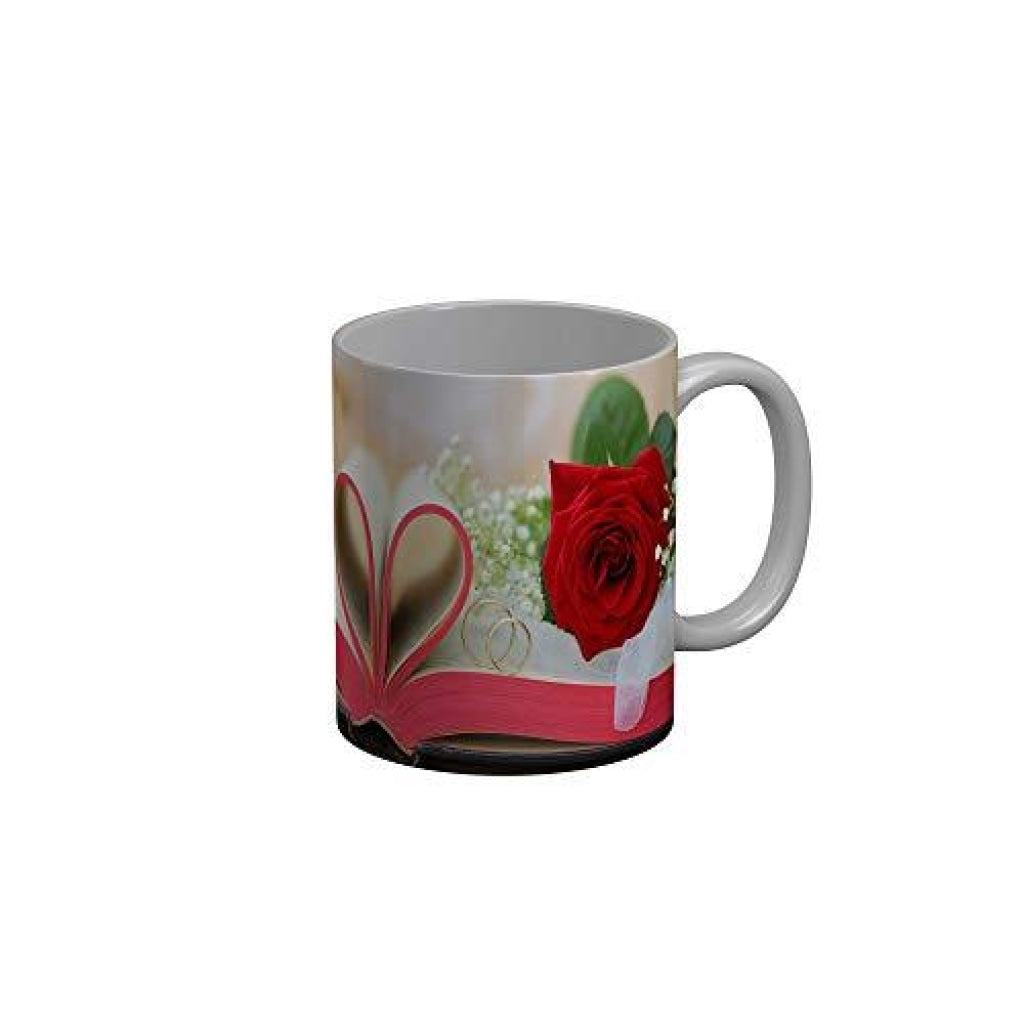 Funkydecors Happy Anniversary Ceramic Mug 350 Ml Multicolor Mugs