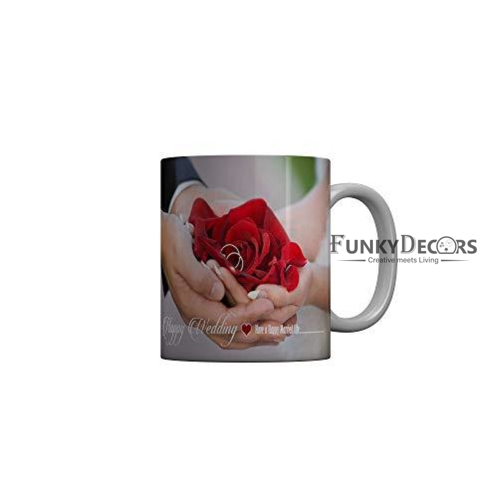 Funkydecors Happy Anniversary Ceramic Mug 350 Ml Multicolor Mugs