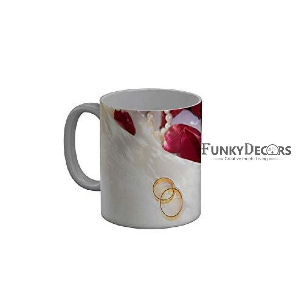 Funkydecors Happy Anniversary Ceramic Mug 350 Ml Multicolor Mugs