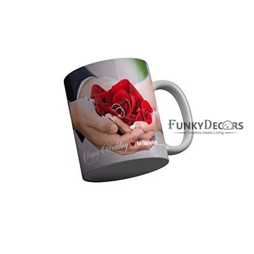 Funkydecors Happy Anniversary Ceramic Mug 350 Ml Multicolor Mugs